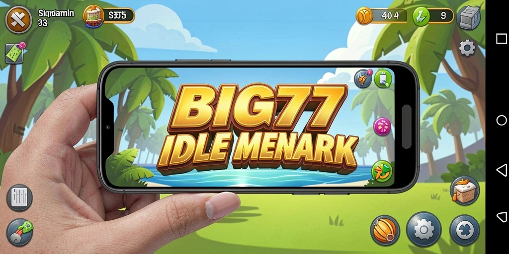 Screenshot gameplay BIG77 menampilkan karakter collecting sumber daya dengan mudah.