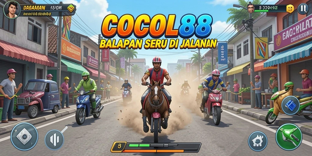 Tampilan gameplay balapan yang mendebarkan dan ajang adu kecepatan.