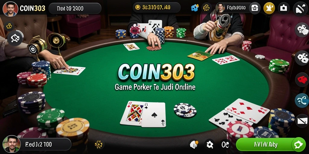 Tampilan gameplay mendebarkan di COIN303 dengan momen seru Poker.
