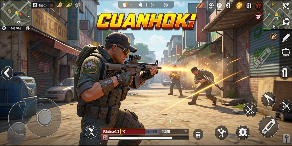 Tampilan gameplay CUANHOKI yang penuh aksi dan strategi.