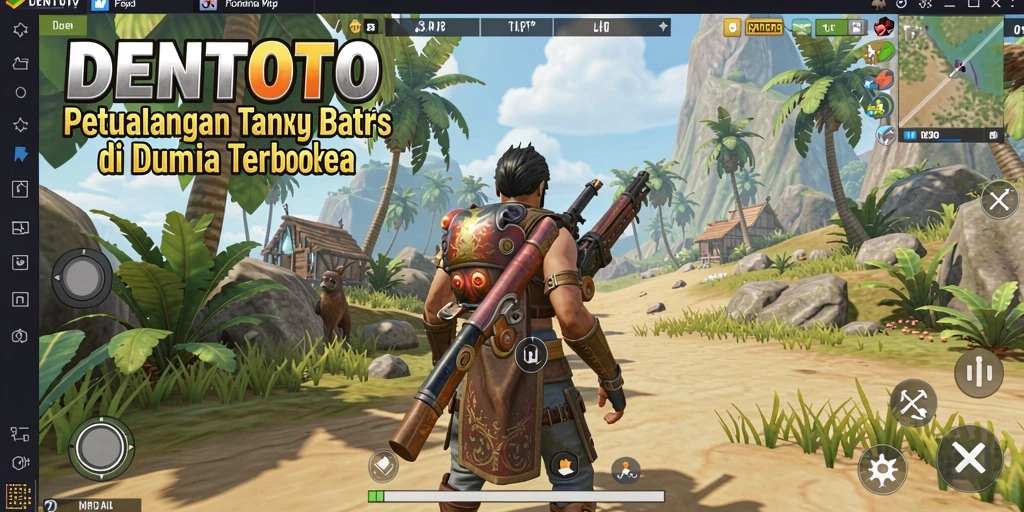 Screenshot gameplay DENTOTO yang menampilkan eksplorasi dunia terbuka.