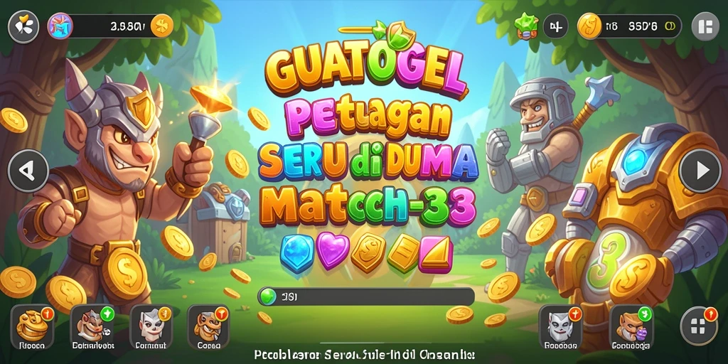 Tampilan gameplay seru GUATOGEL dengan elemen Match-3 yang menarik.