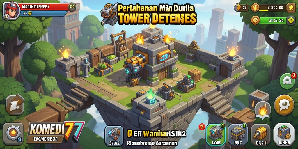 Gameplay menegangkan dengan berbagai menara di KOMEDI77.