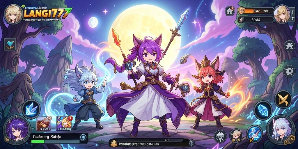 Tampilan gameplay LANGIT77 yang menakjubkan dan penuh warna.
