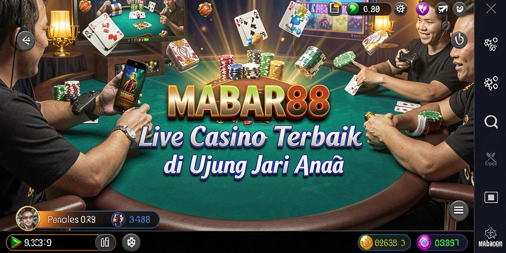 Tampilan gameplay MABAR88 dengan dealer langsung yang profesional.
