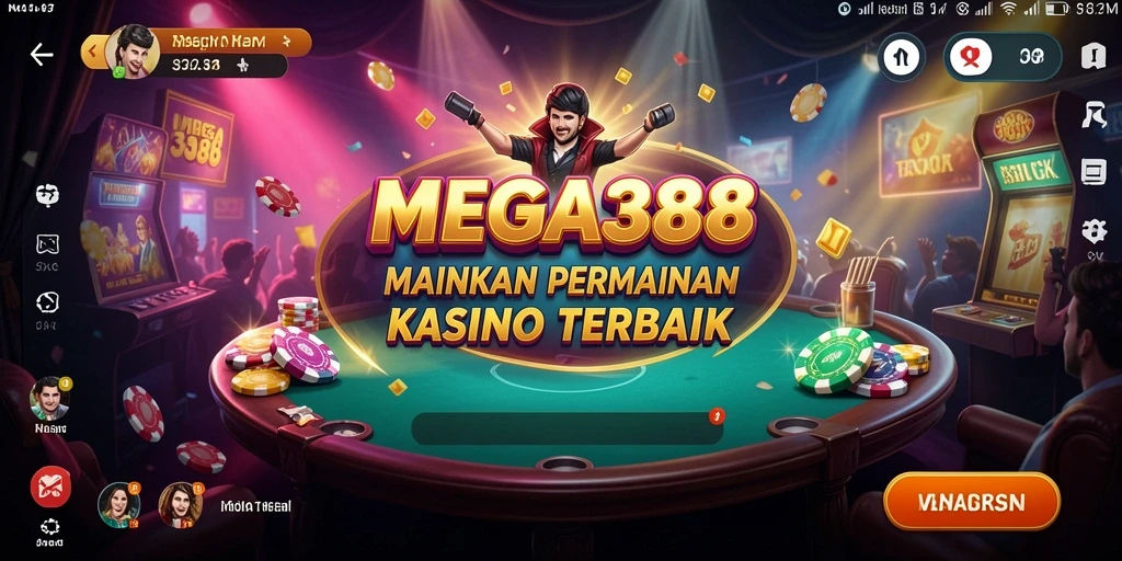 Screenshot MEGA388 menampilkan gameplay Kasino yang menegangkan.