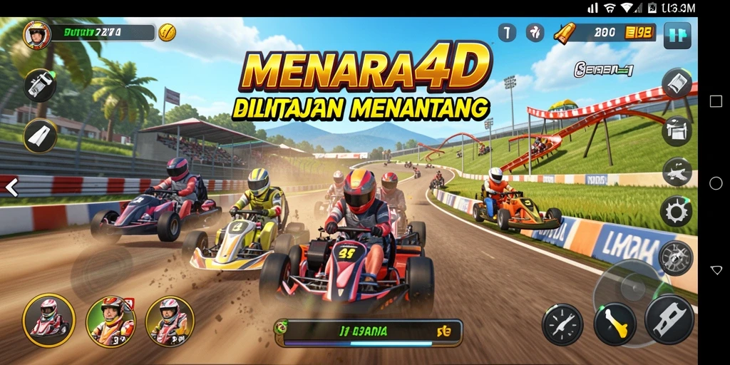Screenshot gameplay MENARA4D dengan aksi balapan yang seru dan menegangkan.