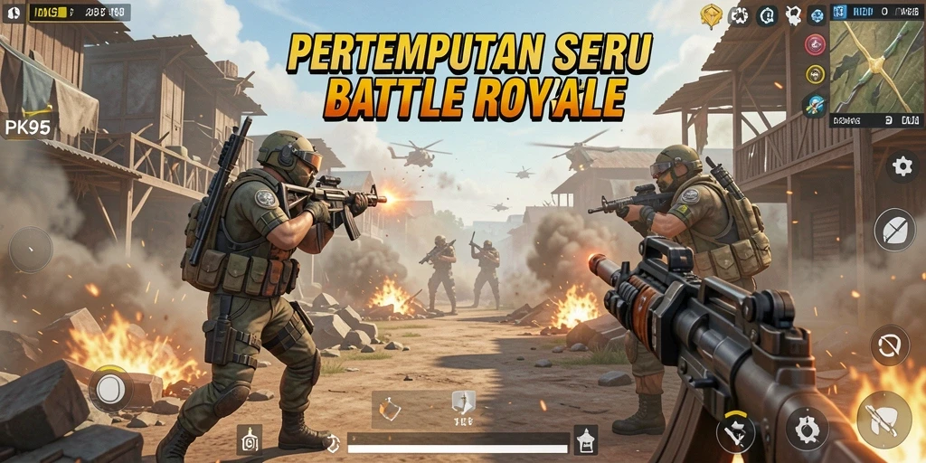 Tampilan gameplay PK95 yang intens dalam mode Battle Royale.