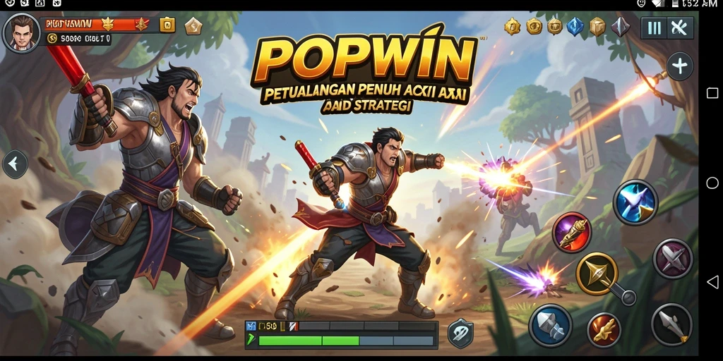 Tampilan gameplay seru dari <strong>POPWIN</strong> dengan aksi yang mendebarkan.