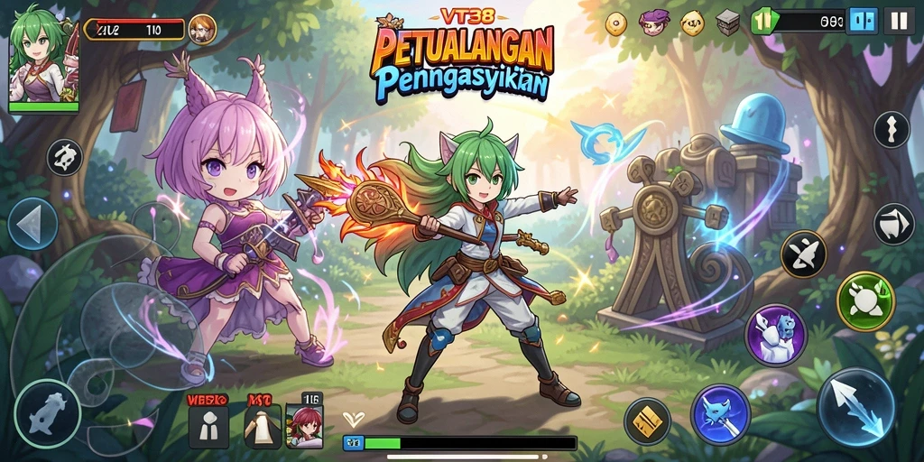 Tampilan gameplay yang memukau dari VT38 dengan karakter Anime.